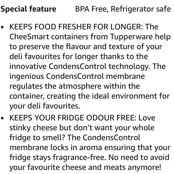 Tupperware CheeSmart Cheese & Deli Storage Container - Picture 9 of 12